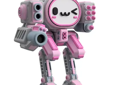 UwU Shadow Force Bandit Tabletop Mech Miniature  3D print model