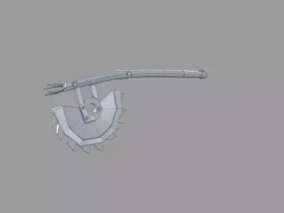 Stylized Post Apocalyptic Saw Melee Weapon Free low-poly 3D model