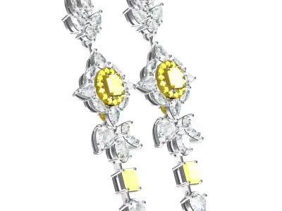 Antique Art Deco Style Earring 3D print model