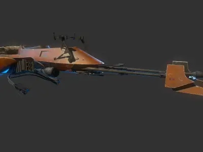 74-Z Speeder bike Star Wars 3D model