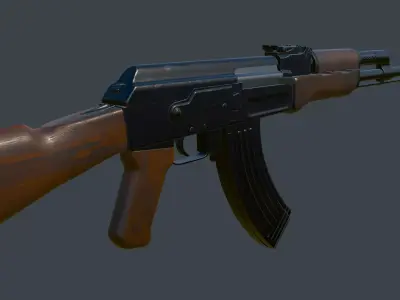 AK-47 Rifle Low-poly 3D model buy