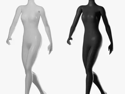  Animated Black and White Female Mannequin 