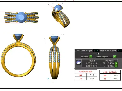 Elegant engagement ring 3D model