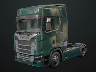 Heavy Truck Chassis 06 Interior All PBR Unity UE Textures 3D model