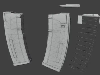 EMAG 30 Polymer Magazine Low-poly 3D model