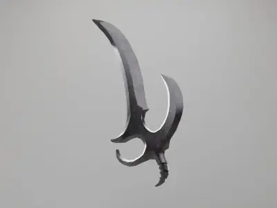 3D Low Poly Unqiue Assassin Medieval Knife Low-poly 3D model