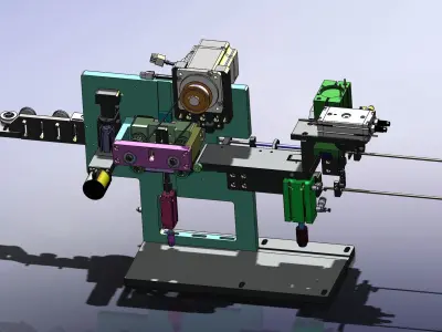 Cable feeding and cutting mechanism 3D model