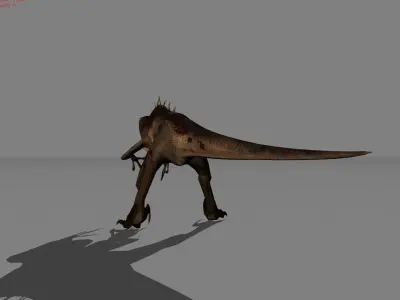 Black Raptor Animal  Low-poly 3D model