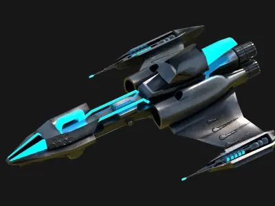 Alien Ship Low-poly 3D model get