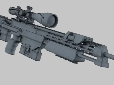 COD Bo2 DSR 50 sniper high poly 3D model