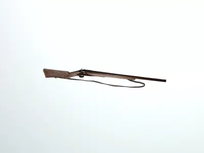 Antique Walnut Shotgun - High Detail 3D Model 3D model