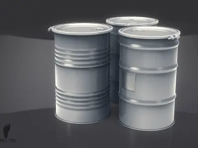Steel Drum Barrels 3D model