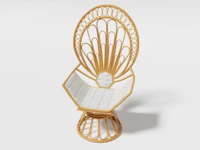 Rattan peacock chair 3D model