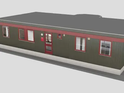 Realistic European City Block Building 34 Low-poly 3D model