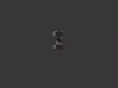 M 2 5 Hex Bolts and Nuts with Rusty Iron Texture 3D model