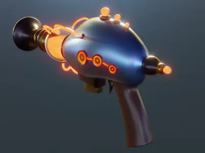 Sci-Fi Gun Low-poly 3D model 5