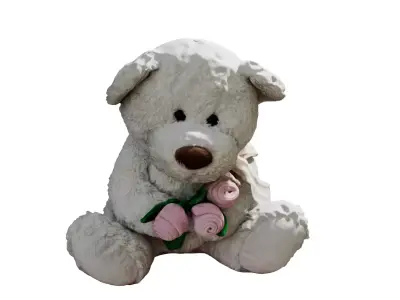 Toy White Bear Low-poly 3D model