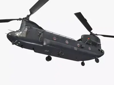  CH-47 Chinook Luftwaffe Basic Animation 3D model