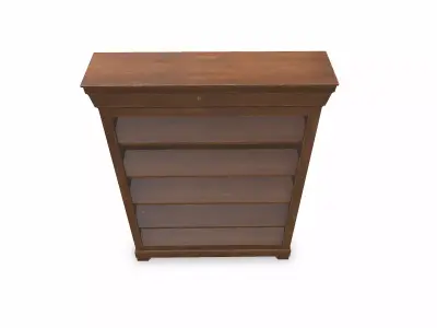 Old Bookshelf Low-poly PBR Low-poly 3D model