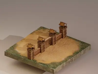 Castle Wall Level 1 3D model