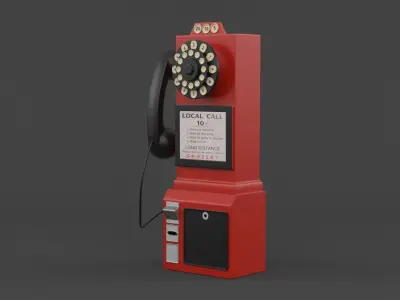 Retro Classic Pay Phone 3D model