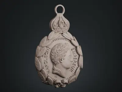 French Saint Helena Medal 3D print model
