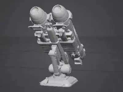 futuristic rocket launcher 3d model 3D model