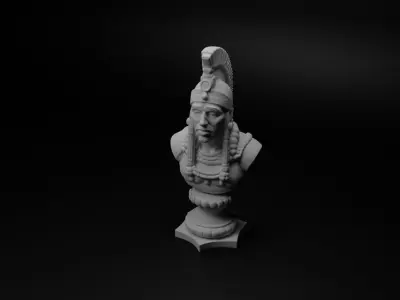 Inca Warrior Bust Chess 3D print model