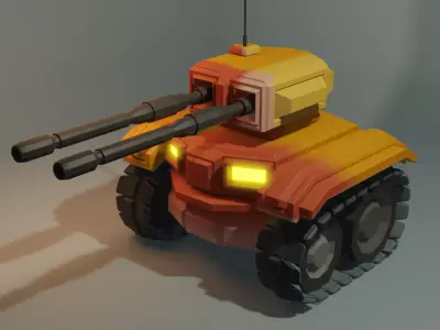 Tank for Game  Low-poly 3D model