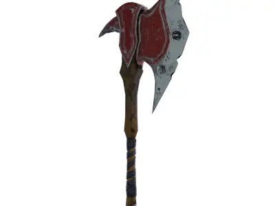 Axe Steampunk style Low-poly 3D model
