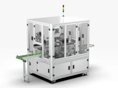 Automatic Polymer Battery Shaping and Labeling Machine 3D model