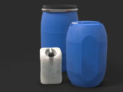 Plastic Containers Set 1 Low-poly 3D model