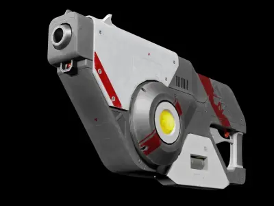 Scifi Pistol Low-poly 3D model