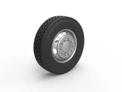 7 Hole front wheel of old school truck Scale 1 to 25 3D print model