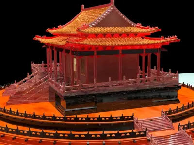 Chinese ancient palace  3D model purchase