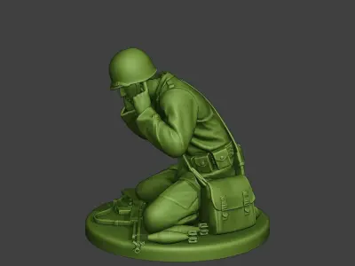 American soldiers ww2 M2 Mortar A10 3D print model