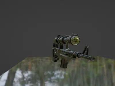 Sniper With Len gun 3D model