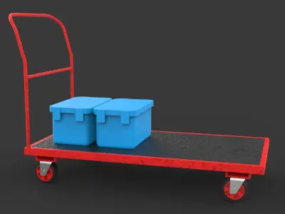  transport trolly  Low-poly 3D model