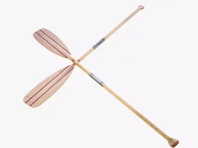 Wood Oar Low-poly 3D model