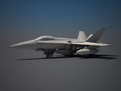 F18 Military Aircraft Low-poly 3D model
