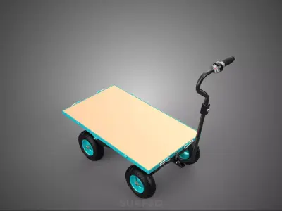 ELECTRIC FLATBED PLATFORM TROLLEY UTILITY CART WAGON TRUCK DOLLY 3D model