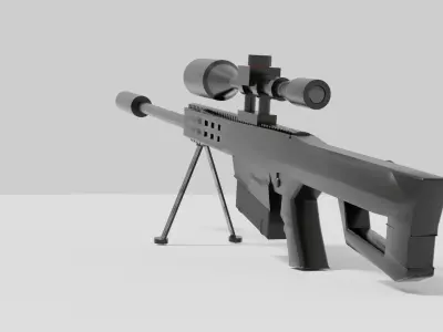 Sniper rifle 50BMG Free low-poly 3D model
