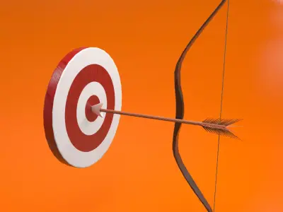 Bow with target Low-poly 3D model