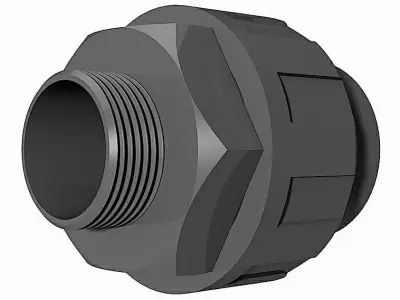 PVC Three Piece Unions - BSP Male x Female Free 3D model
