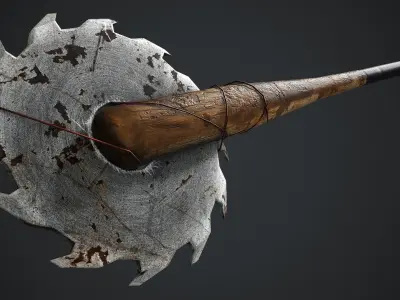 Post Apocalyptic Baseball Bat - Low Poly Game Ready Low-poly 3D model