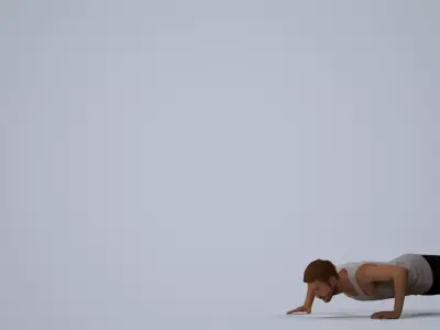 00077Nash009b - Adult Caucasian man exercising in contemporary 3D model