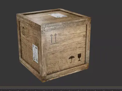 wooden crate PBR 4K Low-poly 3D model 7
