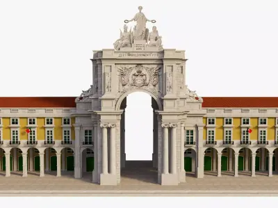 Rua Augusta Arch Lisbon 3D model