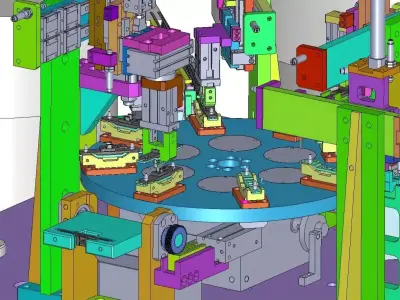 Multi Parts Assembly Machine with Indexing Feeding System 3D model