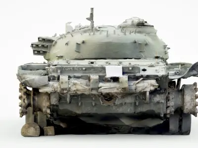 Russian T-72 tank destroyed by Ukrainian army 3D model
